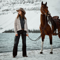 Cropped Shawl Collar Cardigan Brown | Stetson