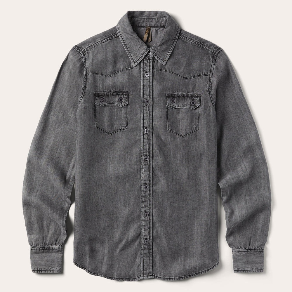 Boyfriend Fit Denim Shirt Washed Black | Stetson