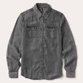 Boyfriend Fit Denim Shirt Washed Black | Stetson