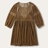 Khaki Velvet Babydoll Dress Copper | Stetson