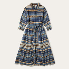 Indigo Serape Print Dress Blue | Stetson