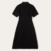 Black Herringbone Twill Midi Dress Black | Stetson