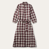 Gaucho Plaid Prairie Shirt Dress Wine | Stetson