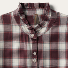 Gaucho Plaid Prairie Shirt Dress Wine | Stetson