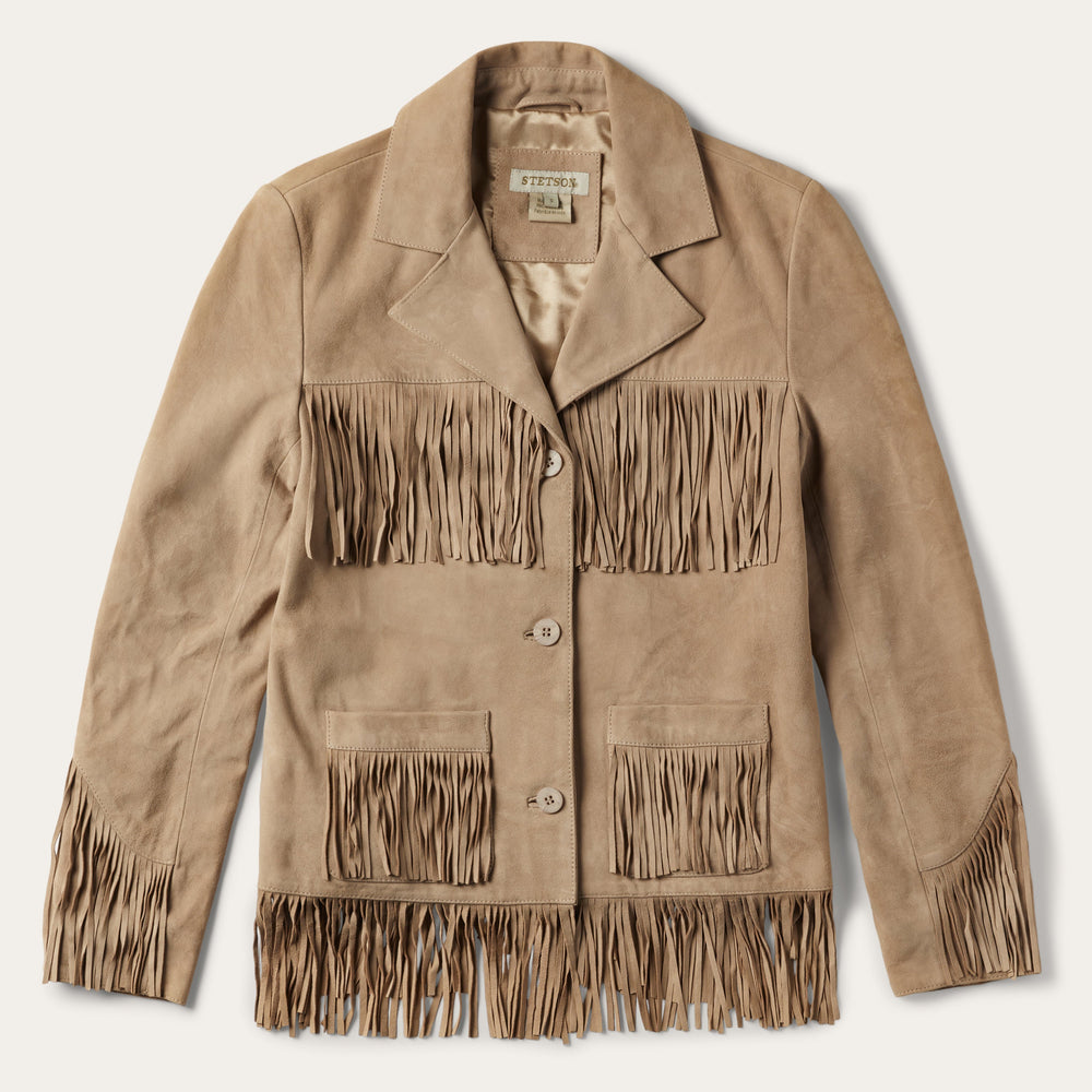 Fringe Suede Jacket Light Tan | Stetson