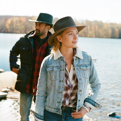 Denim Sherpa Lined Jacket Blue | Stetson