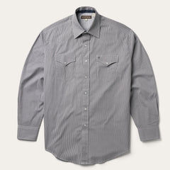 Grey Geo Print Western Shirt Grey | Stetson