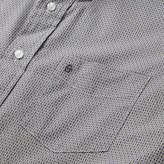 Grey Geo Print Button Front Shirt Grey | Stetson