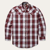 Shadow Plaid Western Shirt Wine | Stetson