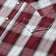 Shadow Plaid Western Shirt Wine | Stetson