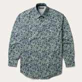 Greenspring Paisley Print Western Shirt Blue | Stetson