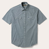 Circle Diamond Print Short Sleeve Western Shirt Green | Stetson