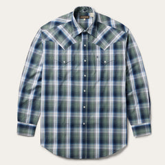 Lucky Diamond Plaid Western Shirt Green | Stetson