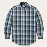 Lucky Diamond Plaid Button Front Shirt Green | Stetson