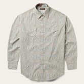 Aqua Paisley Print Western Shirt Green | Stetson