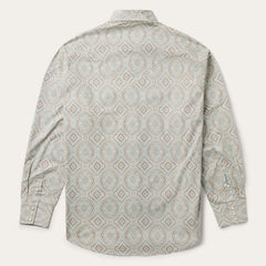 Aqua Paisley Print Western Shirt Green | Stetson