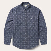 Blue Medallion Print Western Shirt Blue | Stetson