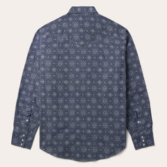 Blue Medallion Print Western Shirt Blue | Stetson
