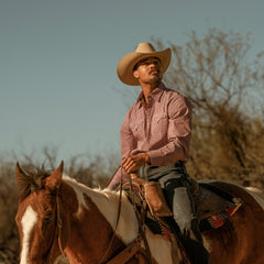 Broken Diamond Print Western Shirt Red | Stetson