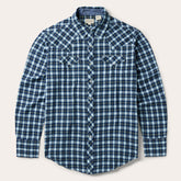 Plaid Twill Dobby Western Shirt Blue | Stetson