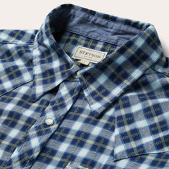 Plaid Twill Dobby Western Shirt Blue | Stetson