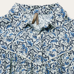 Indigo Tapestry Print Blouse Blue | Stetson