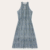 Indigo Tapestry Print Prairie Dress Blue | Stetson
