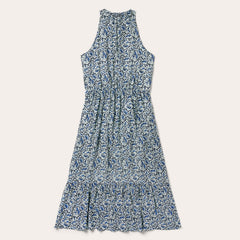 Indigo Tapestry Print Prairie Dress Blue | Stetson