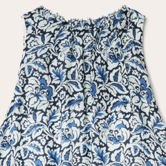 Indigo Tapestry Print Prairie Dress Blue | Stetson