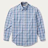 Blue Diamond Dobby Plaid Shirt Blue | Stetson