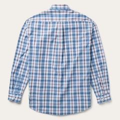 Blue Diamond Dobby Plaid Shirt Blue | Stetson