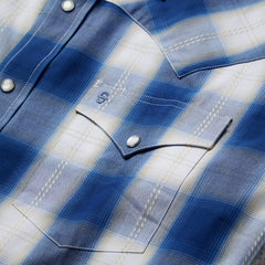 Navy Gold Ombre Plaid Western Shirt Blue | Stetson