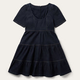 Dark Denim Dress With Contrast Top Stitching Blue | Stetson