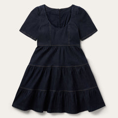 Dark Denim Dress With Contrast Top Stitching Blue | Stetson