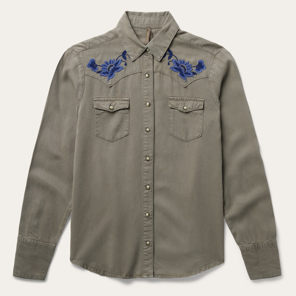 Olive Twill Western Shirt Green | Stetson
