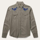 Olive Twill Western Shirt Green | Stetson