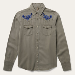 Olive Twill Western Shirt Green | Stetson