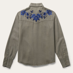 Olive Twill Western Shirt Green | Stetson