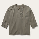 Olive Twill Peasant Blouse Green | Stetson