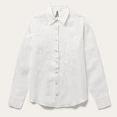 Floral Embroidered White Linen Shirt White | Stetson
