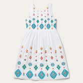 Bright Schiffli Embroidered White Cotton Lawn Dress White | Stetson