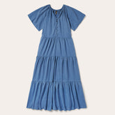 Denim Long Three Tiered Dress Blue | Stetson