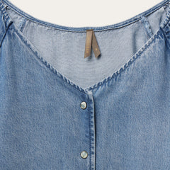 Denim Snap Front Blouse Blue | Stetson