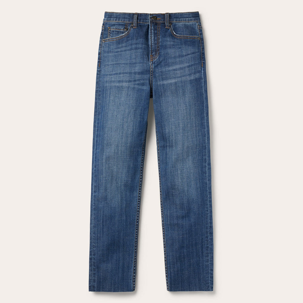 915 High Rise Straight Fit Crop Jeans Blue | Stetson