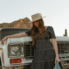 Batterson Straw Hat Ivory/Tan | Stetson