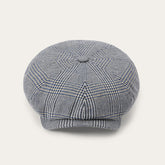 Glen Check Silk/Cotton 8-Panel Cap Blue Check | Stetson