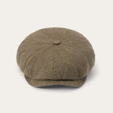 Glen Check Linen/Silk Hatteras Cap Olive Check | Stetson