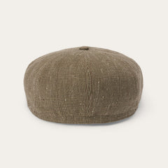 Glen Check Linen/Silk Hatteras Cap Olive Check | Stetson