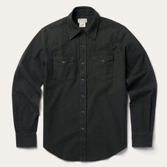 Charcoal Corded Denim Shirt Grey | Stetson