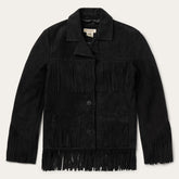 Fringe Suede Jacket Black | Stetson